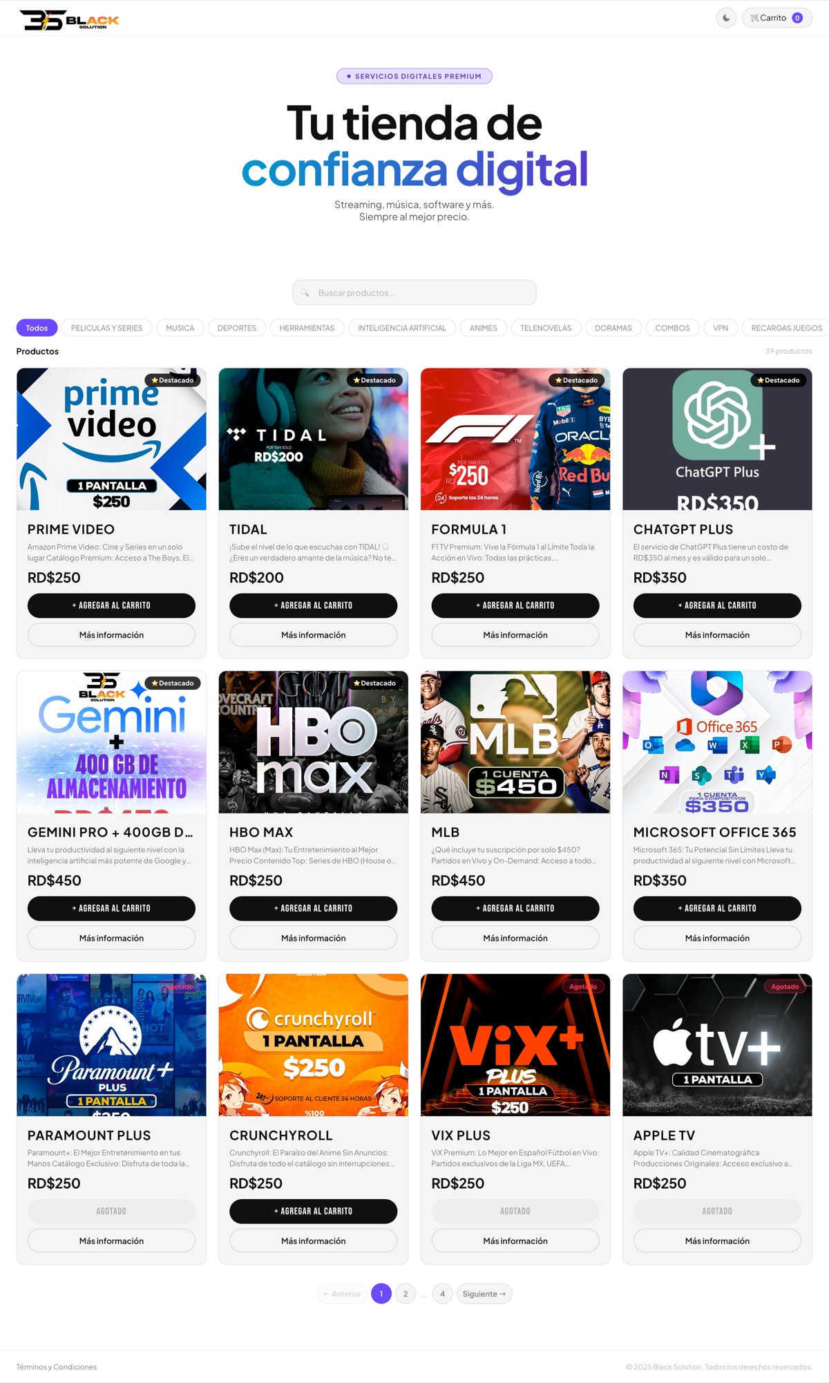 Black Solution — Servicios Digitales Premium